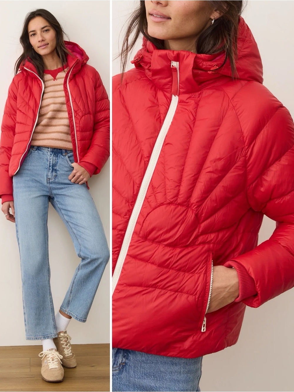 Marine Layer Sunbeam Puffer Jacket Extra Small / Cherry Red XS NWT NEW WITH TAGS